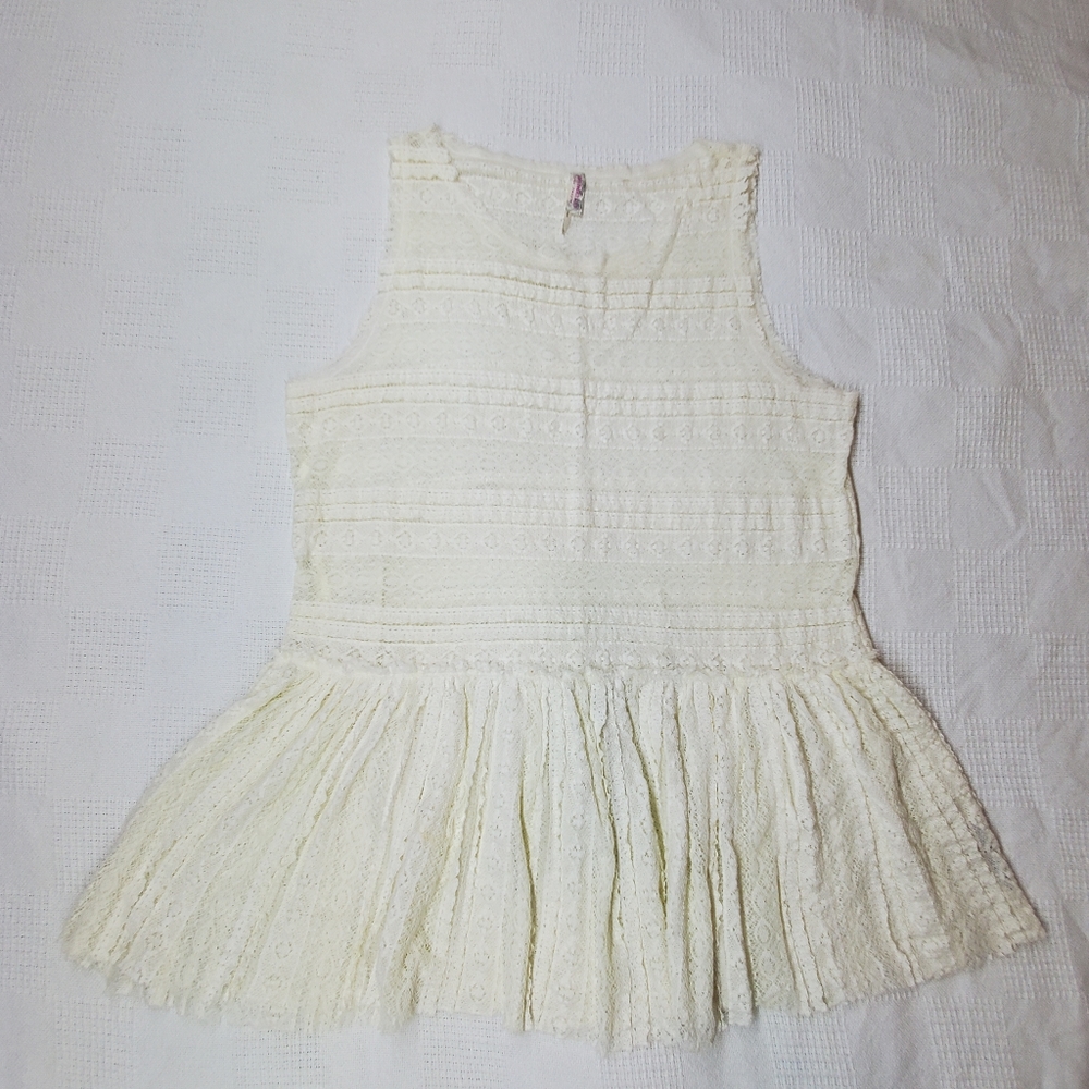 Free People Creamy White Gauzy Tank Top